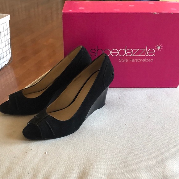 Shoedazzle black wedge dress shoes. - Picture 2 of 4